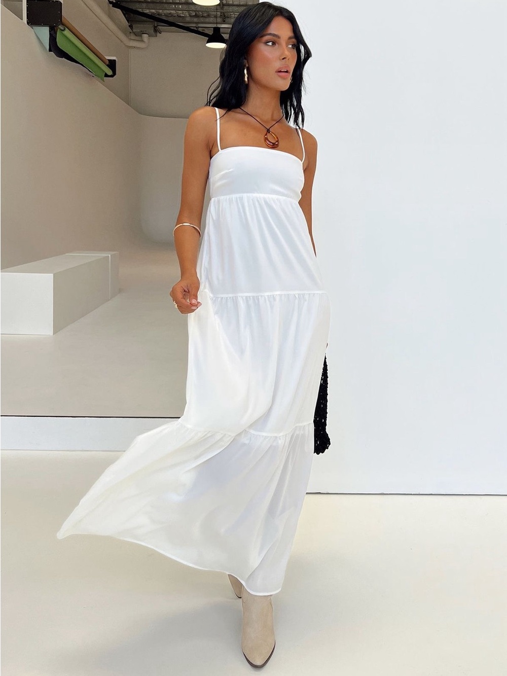 Princess Polly Warrego Maxi Dress in White Size 4 New with tag